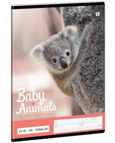 Ученическа тетрадка Ars Una - Animals Koala, A5, с 2 полета, 32 листа