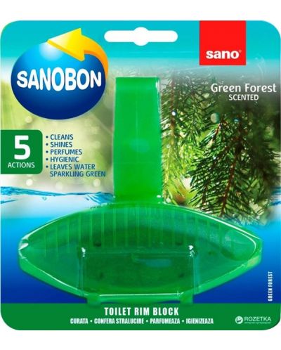 Ароматизатор за тоалетна Sano - WC Green Forest, 55 g - 1