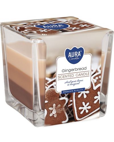 Ароматна свещ Bispol Aura - Gingerbread, 170 g - 1