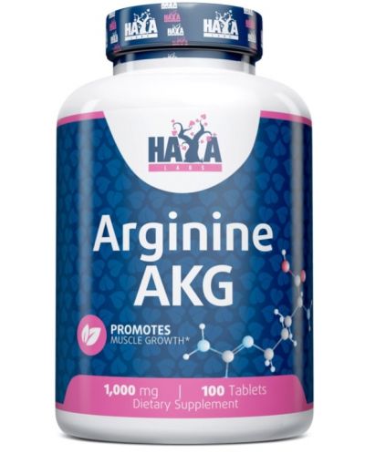 Arginine AKG, 1000 mg, 100 таблетки, Haya Labs - 1
