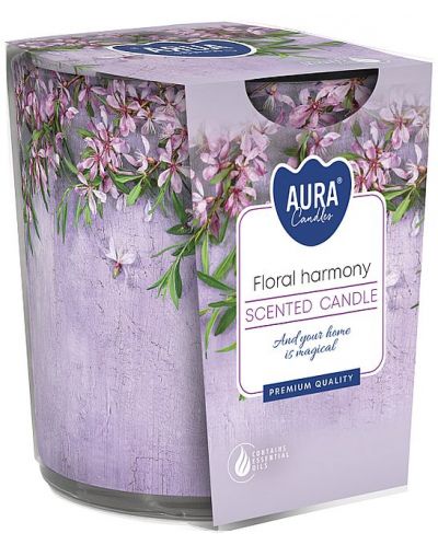 Ароматна свещ Bispol Aura - Floral Harmony, 100 g - 1