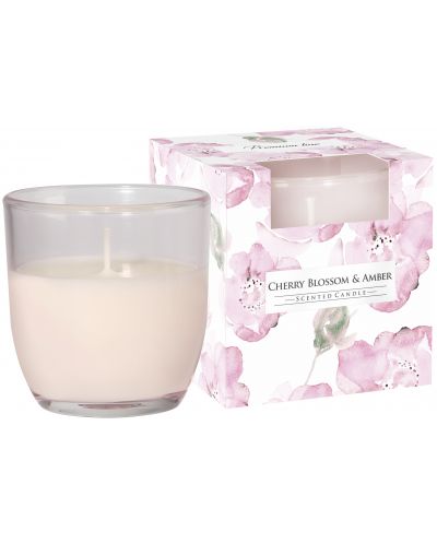 Ароматна свещ Bispol Aura - Cherry Blossom & Amber, 100 g - 1