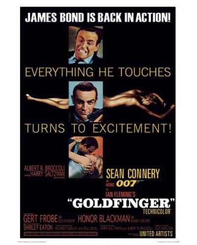 Арт принт Pyramid Movies: James Bond - Goldfinger Excitement - 1