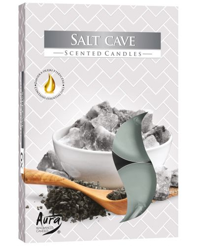 Ароматни чаени свещи Bispol Aura - Salt Cave, 6 броя - 1