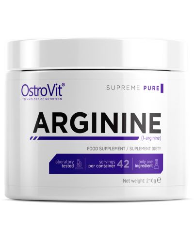 Arginine Powder, неовкусен, 210 g, OstroVit - 1
