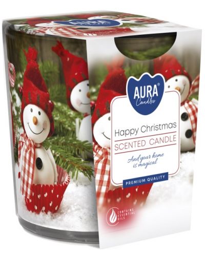 Ароматна свещ в чаша Bispol Aura - Happy Christmas, 100 g - 1