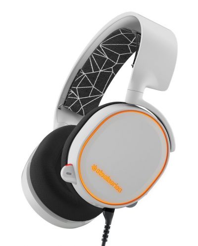 Гейминг слушалки SteelSeries - Arctis 5 7.1 Surround, RGB, бели