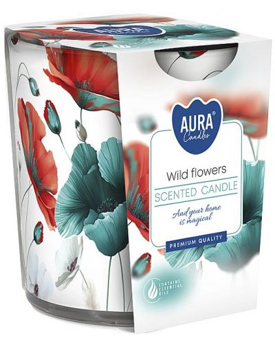 Ароматна свещ Bispol Aura - Wild Flowers, 100 g - 1