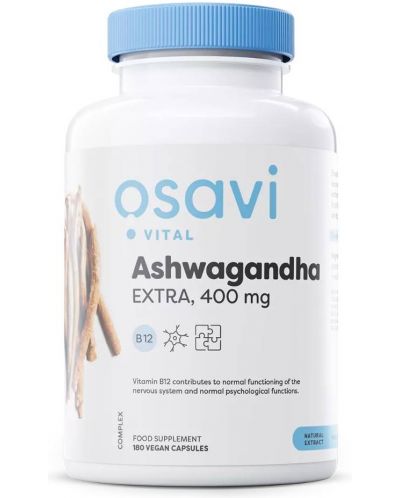 Ashwagandha Extra, 400 mg, 180 капсули, Osavi - 1