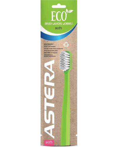 Astera Четка за зъби Eco, Soft, Green - 1