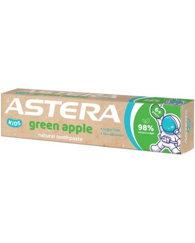 Astera Natural Kids Паста за зъби Green apple, над 6 години, 50 ml - 1