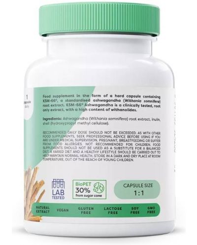 Ashwagandha KSM-66, 200 mg, 60 капсули, Osavi - 3