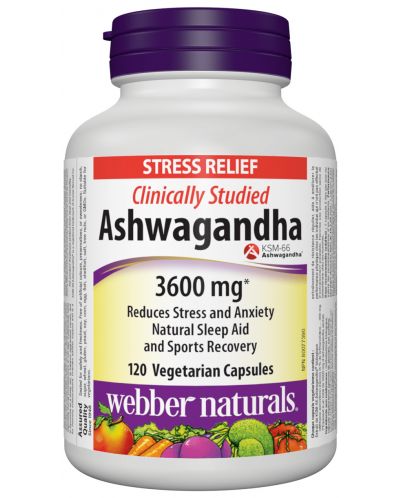 Ashwagandha, 300 mg, 120 капсули, Webber Naturals - 1