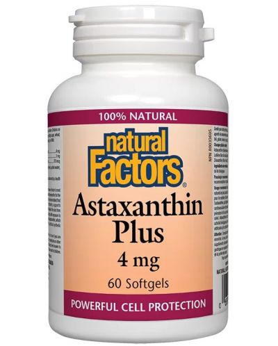 Astaxanthin Plus, 60 капсули, Natural Factors - 1
