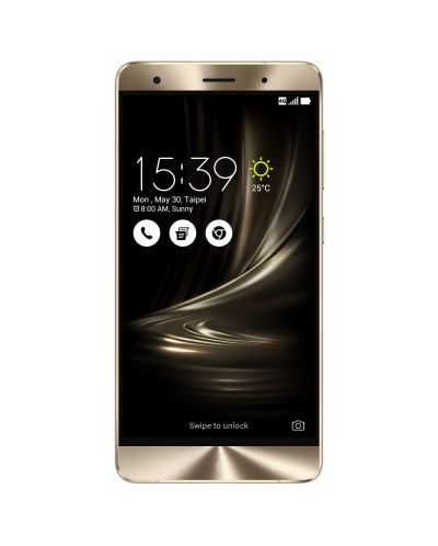 Asus ZenFone 3 Deluxe ZS570KL-GOLD-64G LTE, Dual Sim, 5.7" IPS FHD 1920x1080 Super Amoled, Qualcomm 820 OctaCore (2.15GHz), 64bit, 8MP/SONY IMX318 23MP, 6GB LPDDR4, eMCP 64GB, Micro SD up to 2TB, 802.11ac, NFC, BT V4.2(2650mAh), Android 6.0, Headset, Met - 1