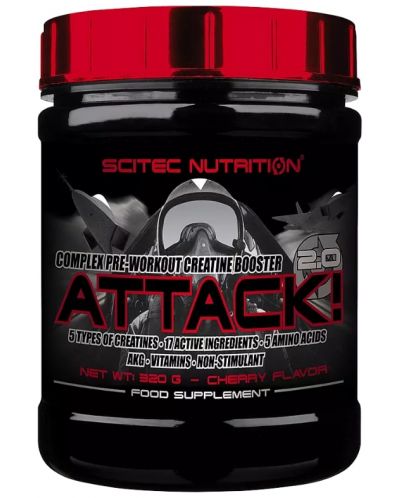 Attack 2.0, череша, 320 g, Scitec Nutrition - 1
