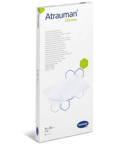 Atrauman Silicone Превръзки, 10 x 20 cm, 5 броя, Hartmann - 1