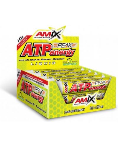 ATP Energy Liquid Box, лимон, 10 шота x 25 ml, Amix - 1