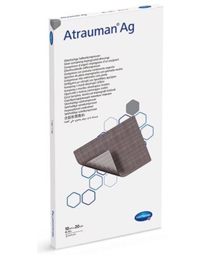 Atrauman Ag Тюлени превръзки със сребро, 10 x 20 cm, 3 броя, Hartmann - 1