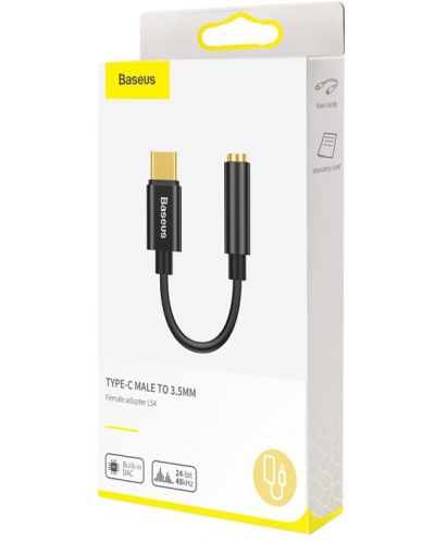 Аудио кабел Baseus - L54, USB-C/жак 3.5 mm, тъмносив - 4