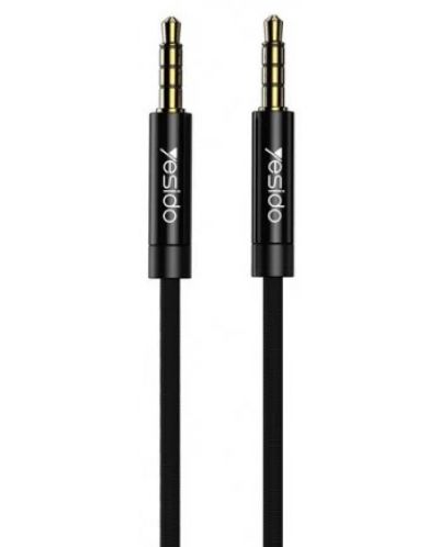 Аудио кабел Yesido - YAU-16, жак 3.5 mm/жак 3.5 mm, 3 m, черен - 1