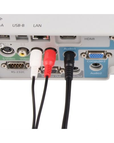 Аудио кабел VCom - CV212, жак 3.5 mm/2x RCA, 5 m, черен/бял/червен - 6