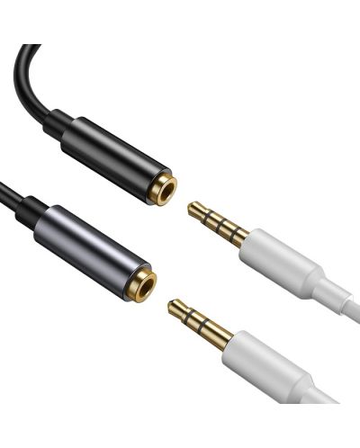 Аудио кабел Baseus - L54, USB-C/жак 3.5 mm, тъмносив - 3