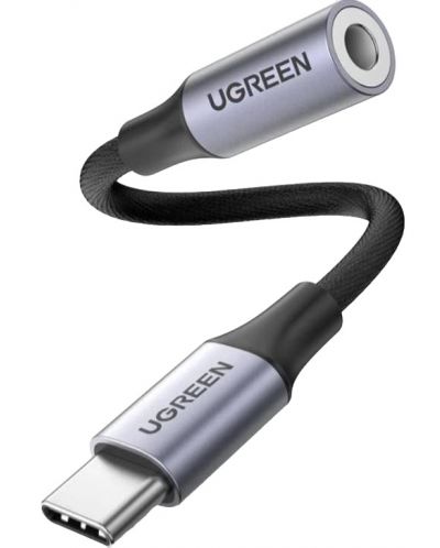 Аудио кабел Ugreen - AV161, USB-C/жак 3.5 mm, 0.1 m, черен - 1