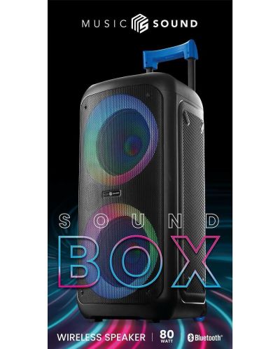 Аудио система Musicbox - Sound box, RGB, TWS, черна - 4