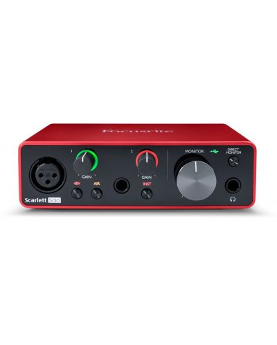 Аудио интерфейс Focusrite - Scarlett Solo 3rd Gen, червен - 1
