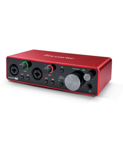 Аудио интерфейс Focusrite - Scarlett 2i2 3rd Gen, червен - 3