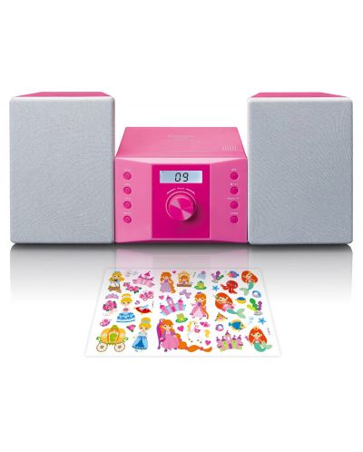 Аудио система Lenco - MC-013PK, розова - 1
