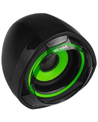 Аудио система Wesdar - CS1, черна/зелена - 2