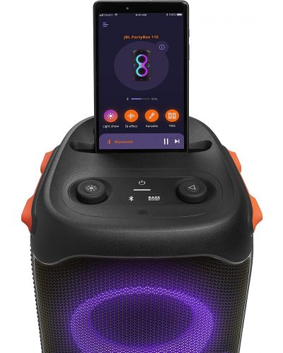 Аудио система JBL - Partybox 110, черна/оранжева - 3
