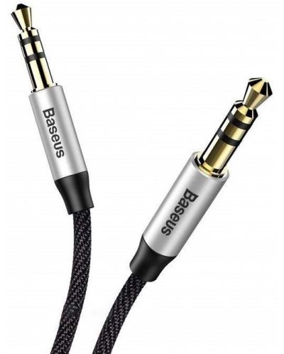 Аудио кабел Baseus - Yiven M30, 2x жак 3.5 mm, 1.5 m, сребрист - 1