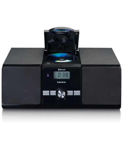 Аудио система Lenco - MC-030BK, 2.0, черна - 2