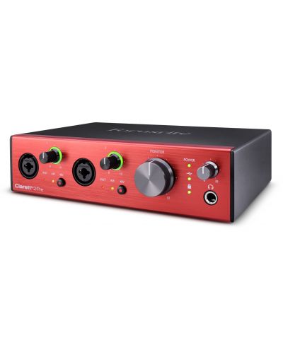 Аудио интерфейс Focusrite - Clarett+ 2Pre, червен/черен - 2