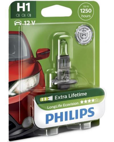 Автомобилна крушка Philips - LLECO, H1, 12V, 55W, P14.5s - 1