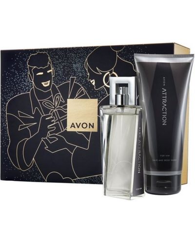 Avon Attraction Комплект - Тоалетна вода и Душ гел, 75 + 200 ml - 1