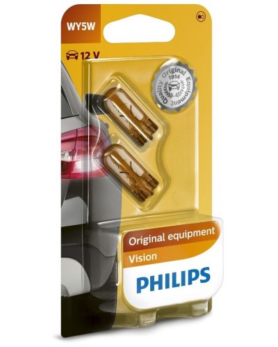 Автомобилни крушки Philips - 12V, WY5W, W2.1X9.5d, 2 броя - 1