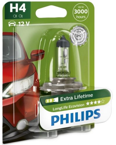 Автомобилна крушка Philips - LLECO, H4, 12V, 60/55W, P43t-38 - 1