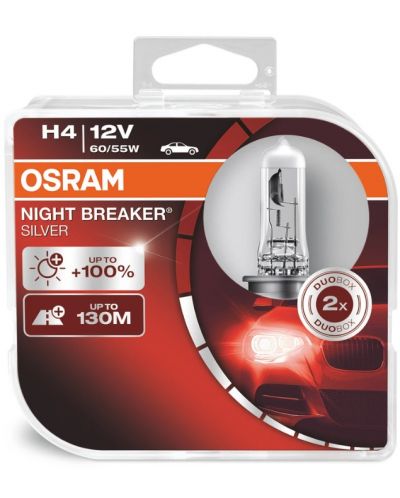 Авто крушки Osram - H4, 64193NBS, Night Breaker Silver - 1