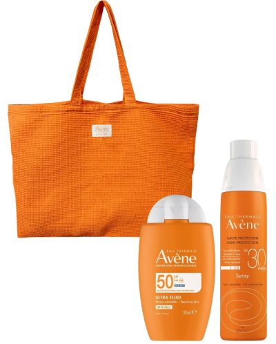 Avène Sun Комплект - Флуид за лице Invisible SPF50 и Слънцезащитен спрей SPF30, 50 + 200 ml - 1