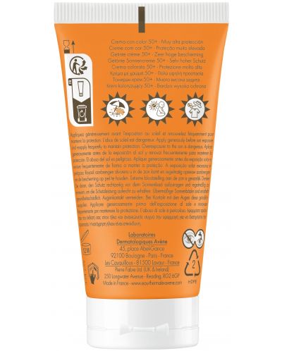 Avène Sun Тониран слънцезащитен крем за лице, SPF50+, 50 ml - 3