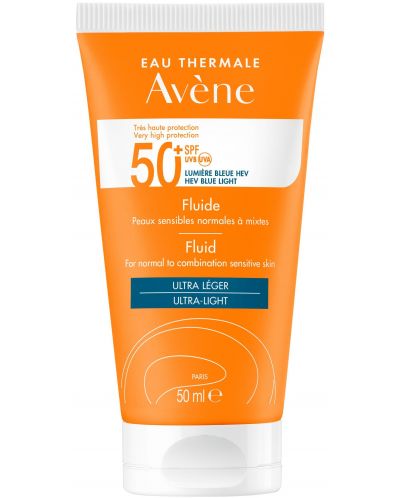 Avène Sun Слънцезащитен флуид за лице, SPF50+, 50 ml - 1