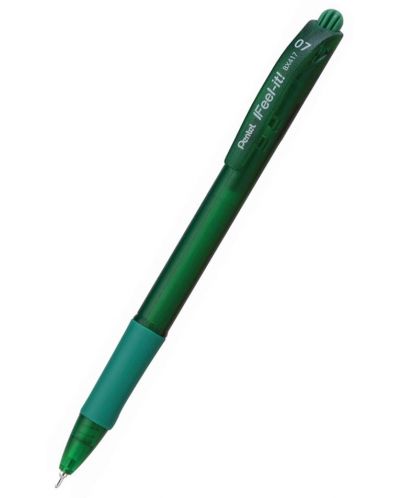 Автоматична химикалка Pentel BX417 - Feel It, 0.7 mm, зелена - 1