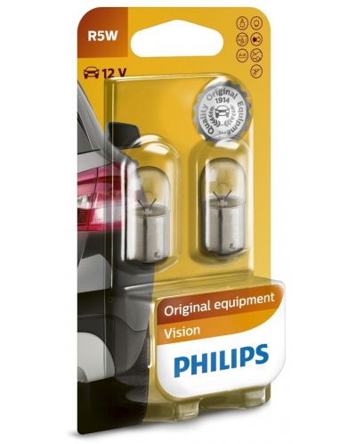 Автомобилни крушки Philips - 12V, R5W, BA15s, 2 броя - 1