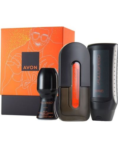 Avon Full Speed Комплект - Тоалетна вода, Рол-он и Душ гел, 75 + 50 + 250 ml - 1