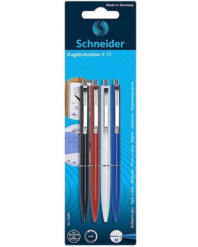Автоматична химикалка Schneider K15 - М, 4 броя - 1