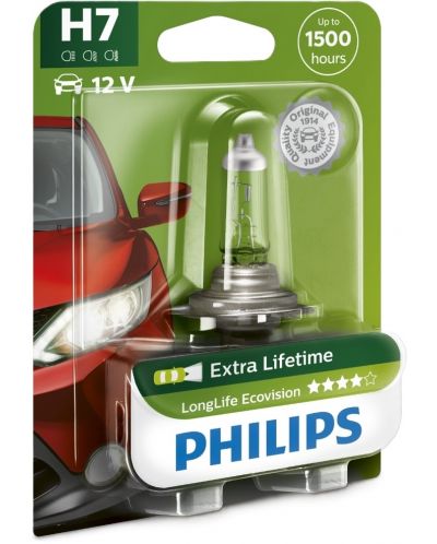 Автомобилна крушка Philips - LLECO, H7, 12V, 55W, PX26d - 1